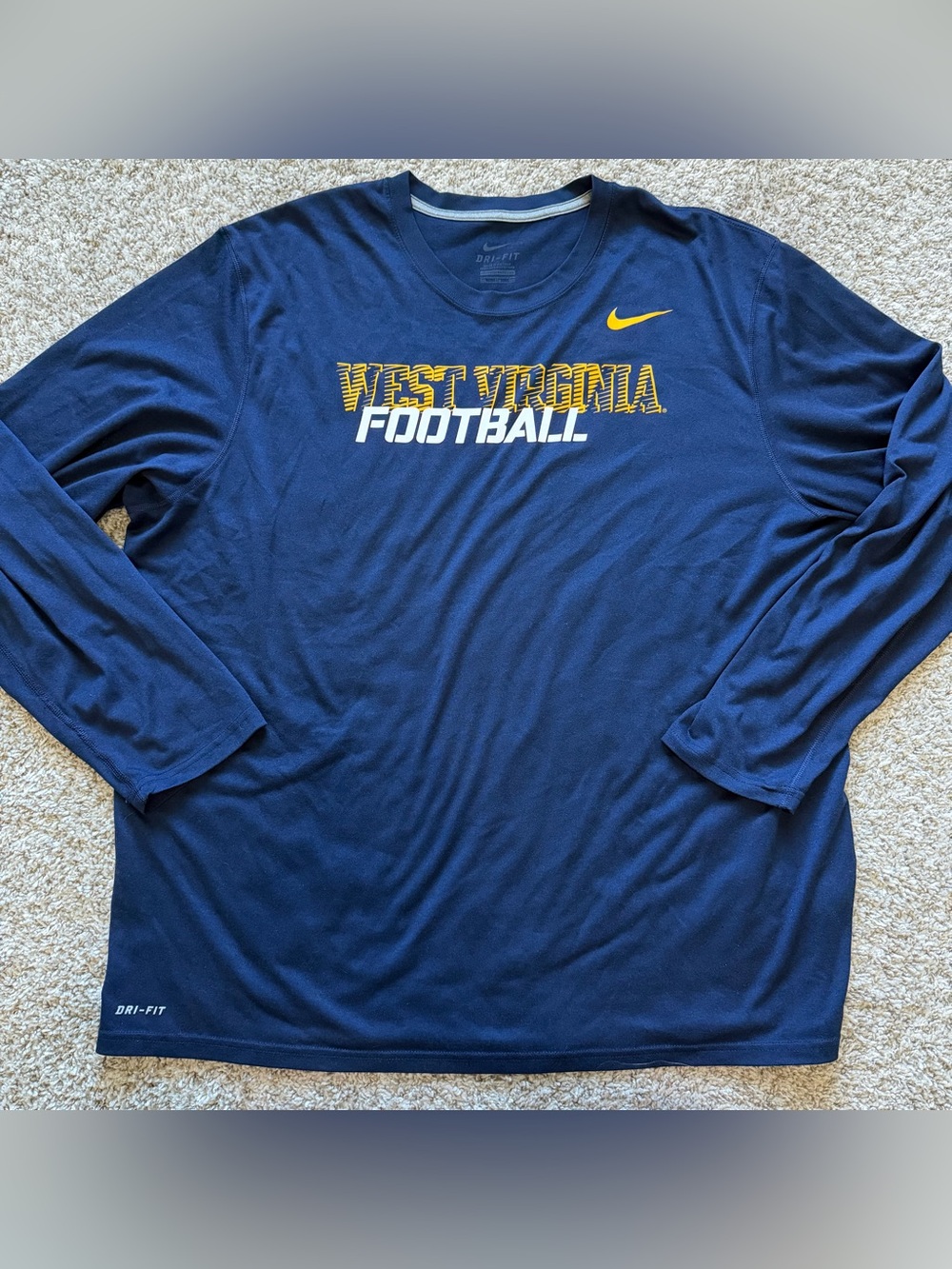 Nike WVU Football dri fit long sleeve shirt